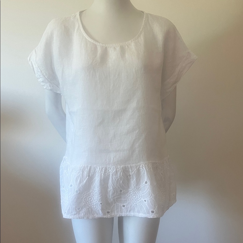 Terzo Millennio White Lace Hem Women's Top